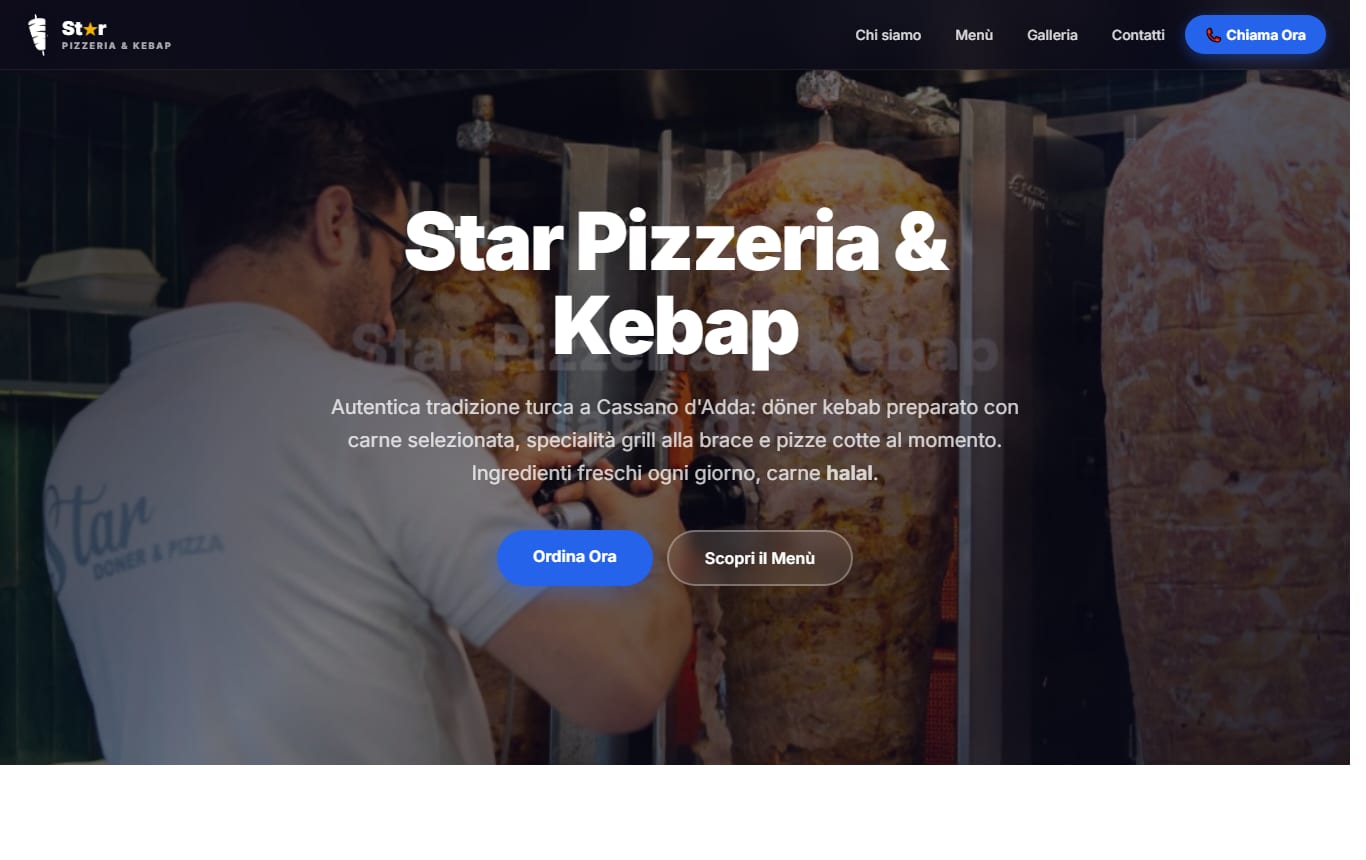 Sito realizzato per Star Pizzeria & Kebap